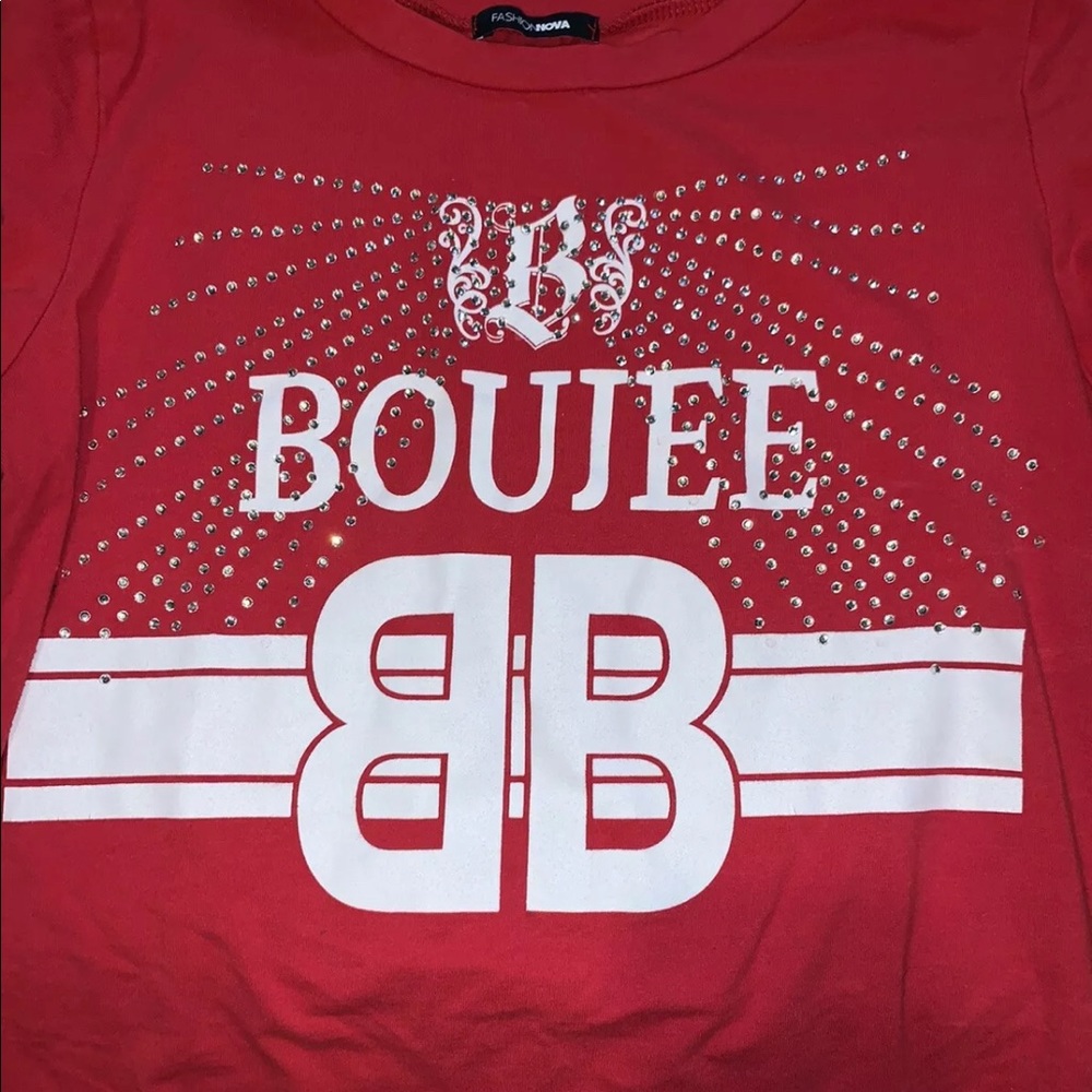 Red Fashion nova top- Bad &Boujee (size M)
